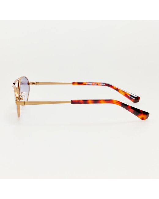 Dries Van Noten Brown Oval Sunglasses