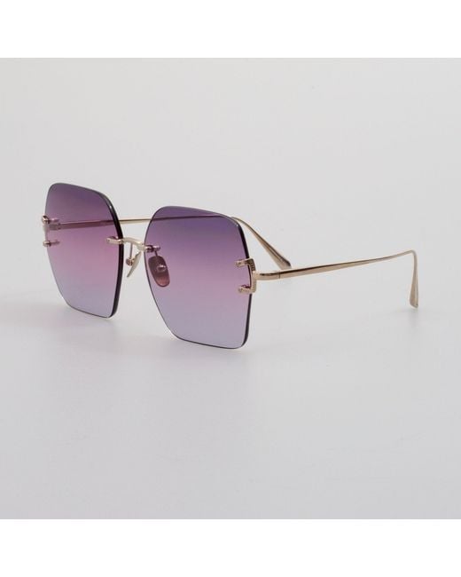 Linda Farrow Purple Carina Oversized Sunglasses