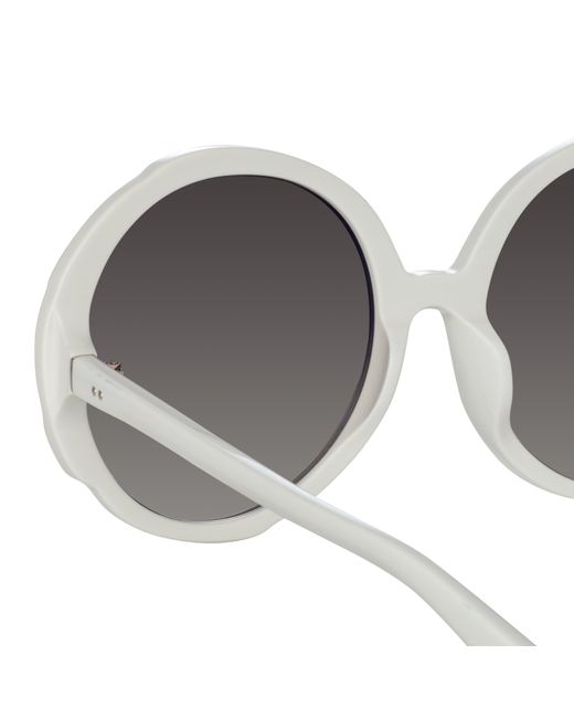 Linda Farrow Blue Otavia Oversized Sunglasses