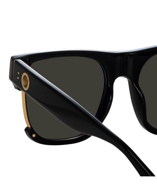 Linda Farrow Black Lomas D-frame Sunglasses