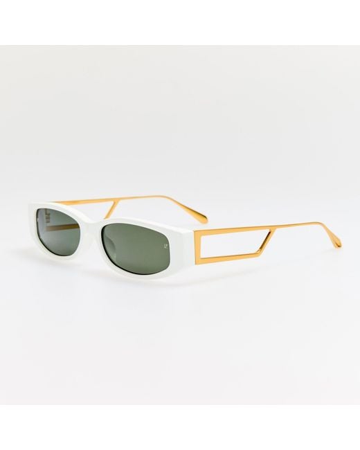 Linda Farrow Green Susie Vista Temple Sunglasses