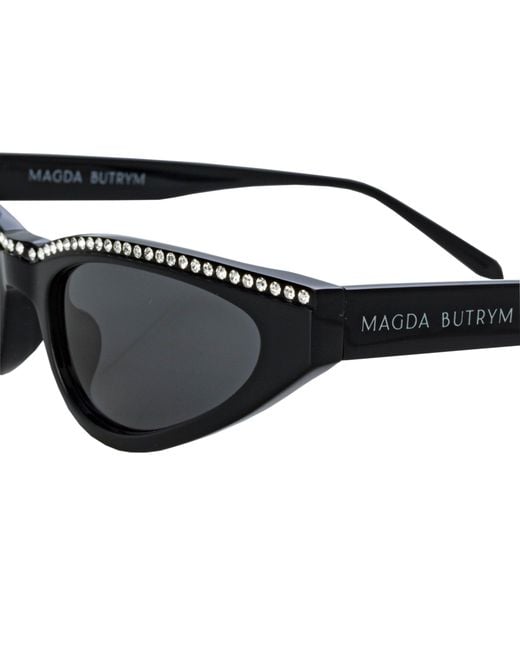 Magda Butrym Black Slim Cat Eye Sunglasses