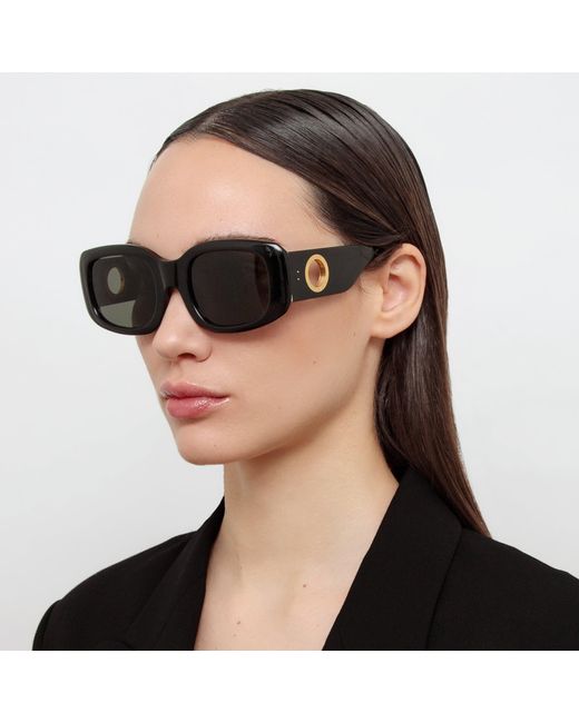 Linda Farrow Black Celeste Oversize Sunglasses