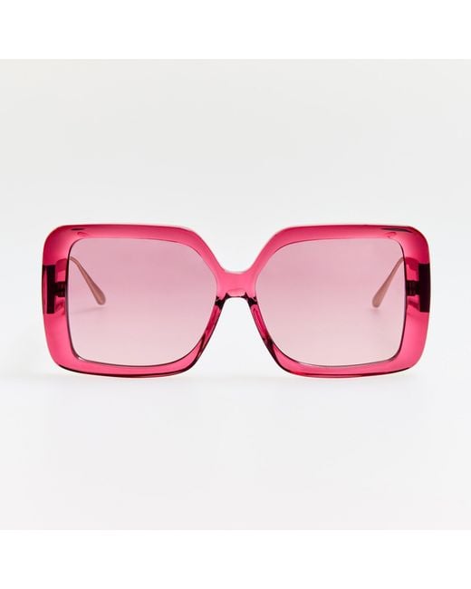 Linda Farrow Pink Macy Vista Temple Sunglasses
