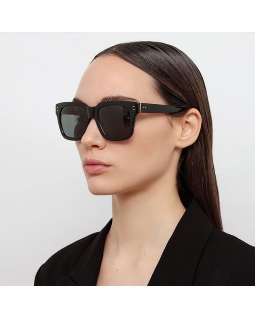 Linda Farrow Black The Max | D-frame Sunglasses