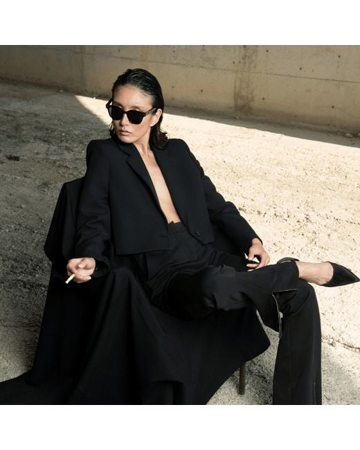 Linda Farrow Black Sanchez Sunglasses