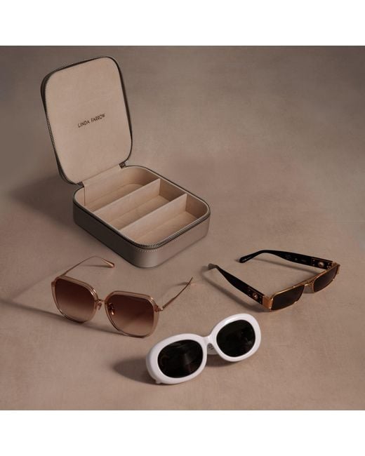 Linda Farrow Black Three Pair Square Travel Case