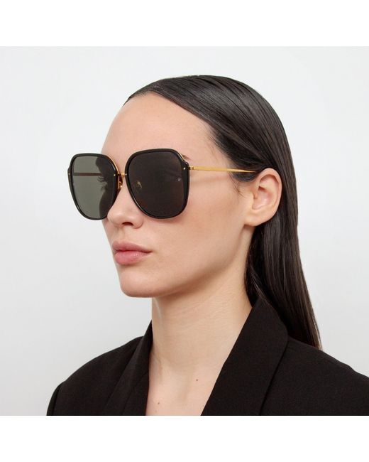 Linda Farrow Black Sofia Sunglasses