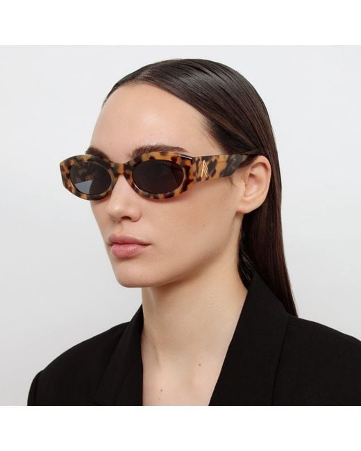 The Attico Brown Berta Oval Sunglasses
