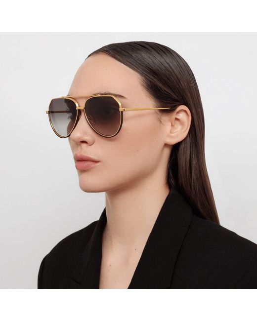 Linda Farrow Black Bayer Sunglasses