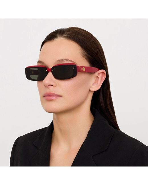 Linda Farrow Black Flick Sunglasses