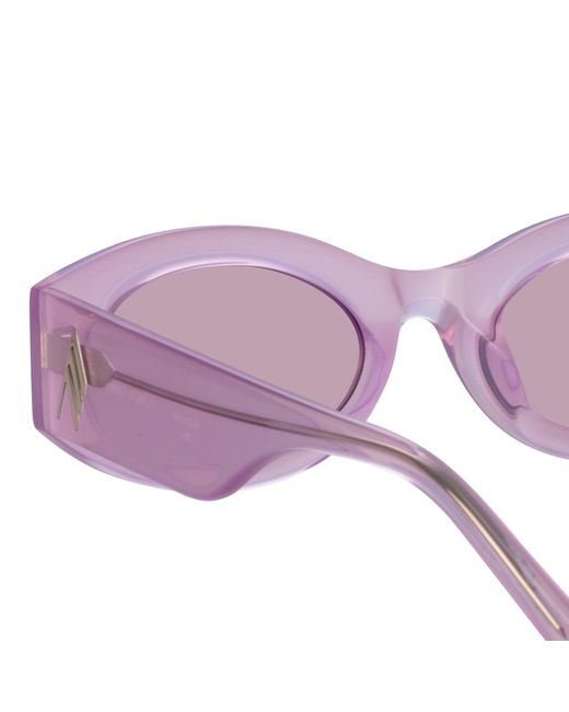 Linda Farrow Purple The Attico Berta Oval Sunglasses
