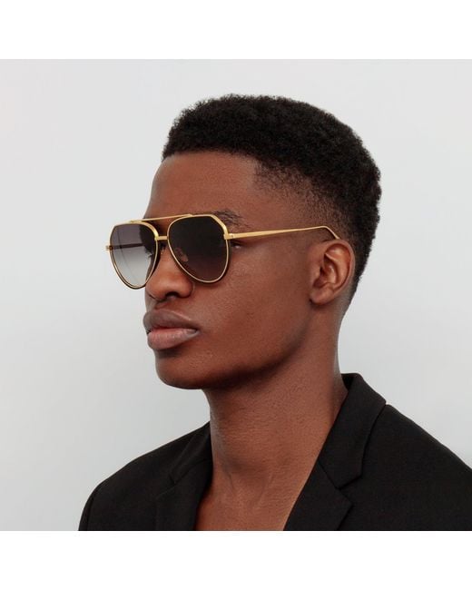 Linda Farrow Black Bayer Sunglasses