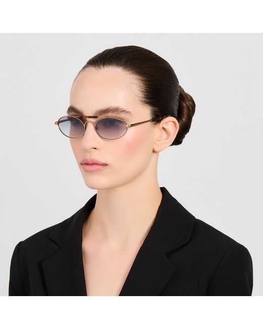 Dries Van Noten Brown Oval Sunglasses