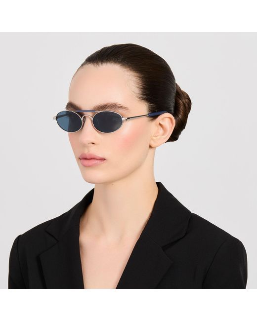 Dries Van Noten Blue Oval Sunglasses
