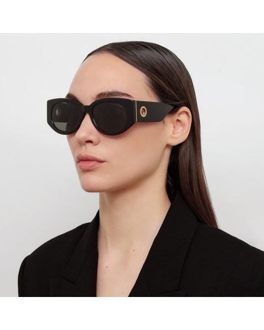 Linda Farrow Black Debbie D-frame Sunglasses