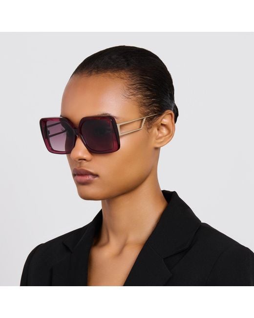 Linda Farrow Pink Macy Vista Temple Sunglasses