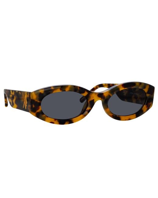 The Attico Brown Berta Oval Sunglasses