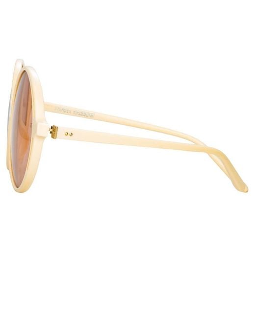 Linda Farrow Pink Bianca Round Sunglasses