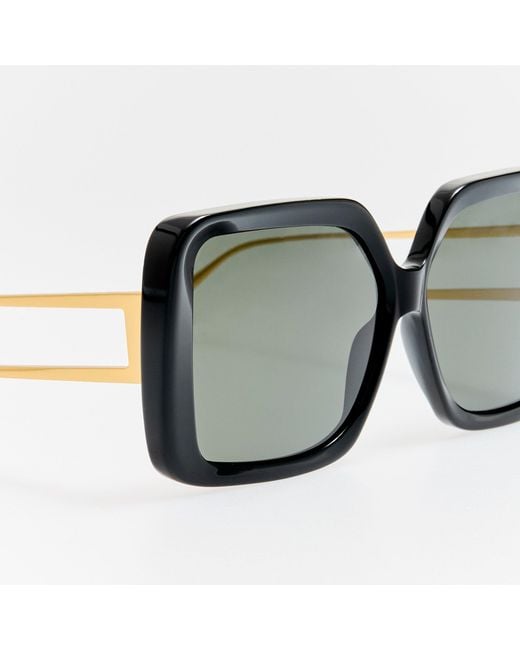 Linda Farrow Brown Macy Vista Temple Sunglasses