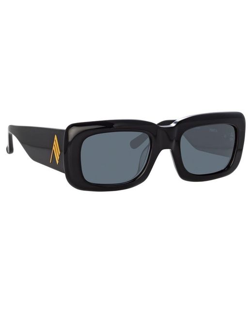 The Attico Yellow Marfa Rectangular Sunglasses