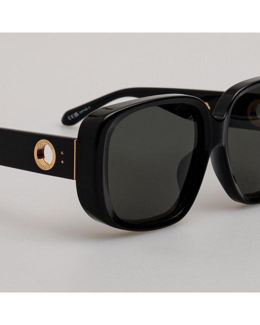 Linda Farrow Black Astrid Oversized Sunglasses