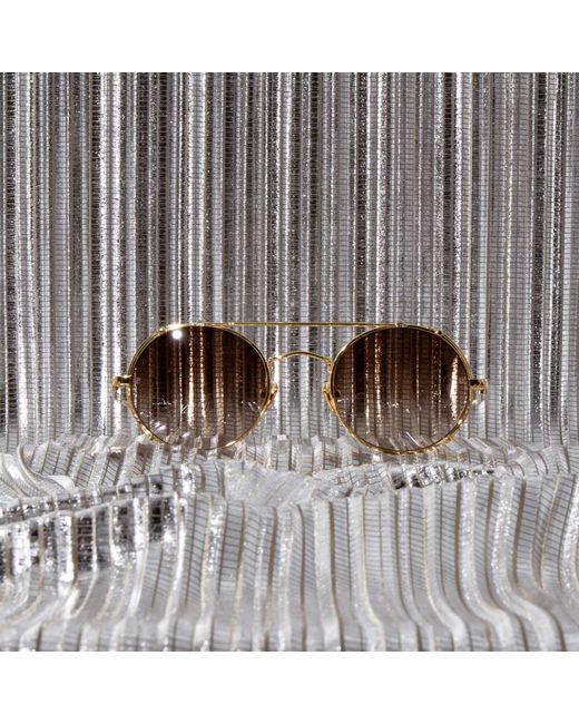 Linda Farrow Gray Jimi Oval Sunglasses
