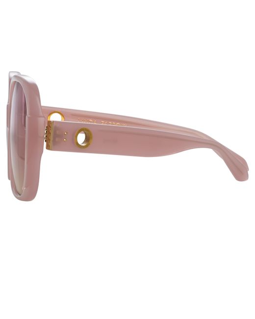 Linda Farrow Pink Mima Oversized Sunglasses