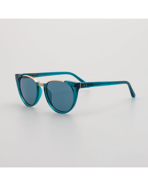 Linda Farrow Blue Iris Oval Sunglasses