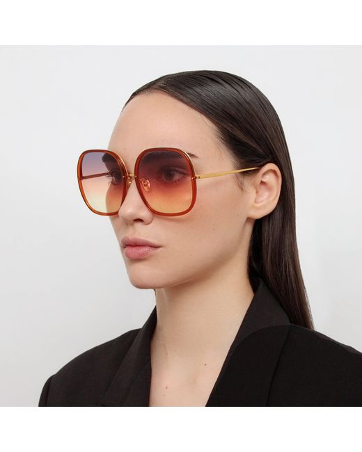Linda Farrow Blue Celia Sunglasses