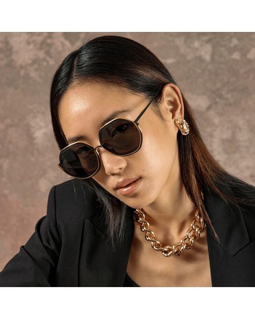 Linda Farrow Brown Aspen Sunglasses