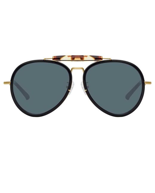 Linda Farrow Multicolor Dries Van Noten 188 C1 Aviator Sunglasses for men