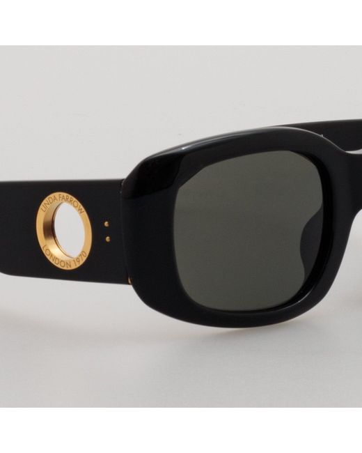 Linda Farrow Black Celeste Oversize Sunglasses
