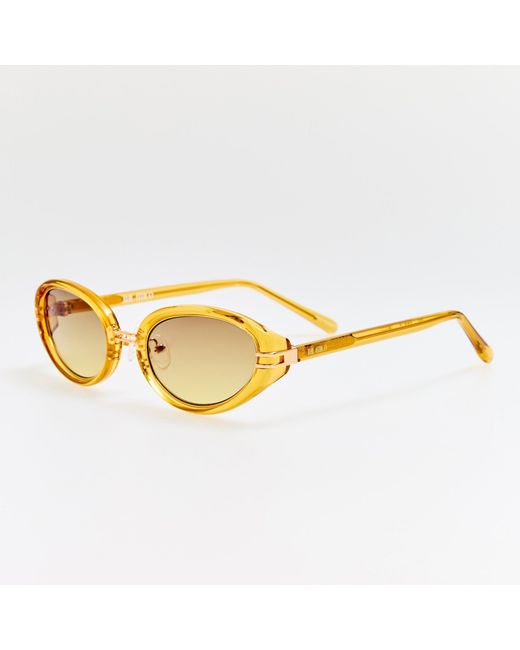 The Attico Yellow Ambra Oval Sunglasses