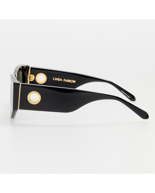 Linda Farrow Black Debbie D-frame Sunglasses