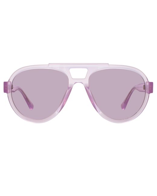 Linda Farrow Purple The Attico Jurgen Aviator Sunglasses