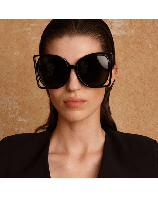 Linda Farrow Black Astra Sunglasses