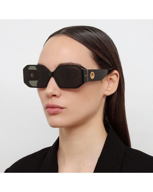 Linda Farrow Black Bailey Sunglasses