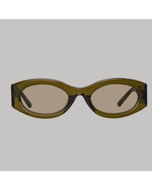 The Attico Black Berta Oval Sunglasses