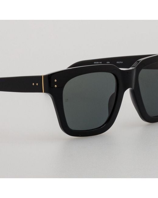 Linda Farrow Black The Max | D-frame Sunglasses
