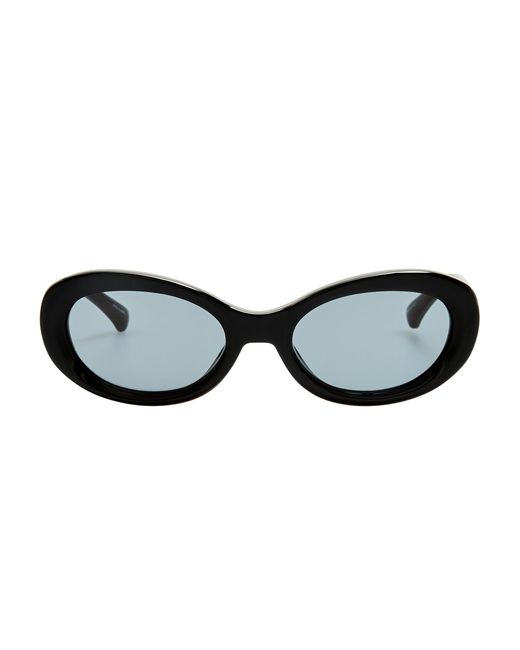 Dries Van Noten Black Oval Sunglasses