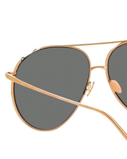 Linda Farrow Multicolor Joni Aviator Sunglasses