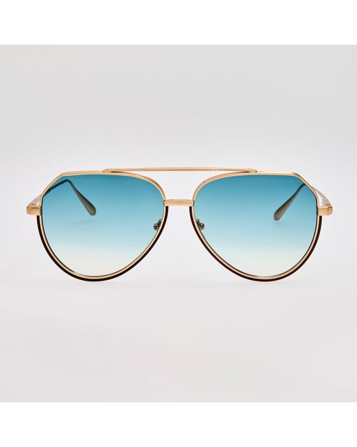 Linda Farrow Blue Bayer Sunglasses