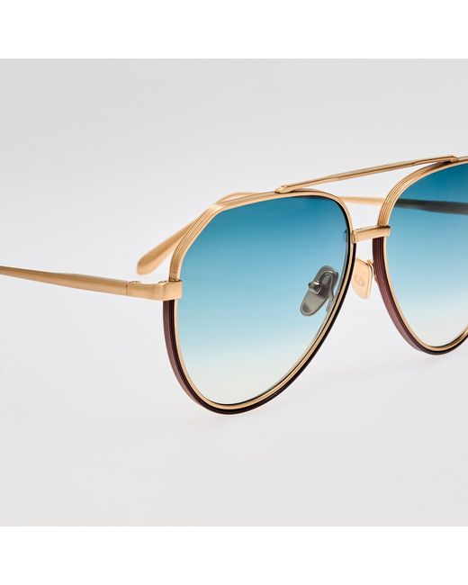 Linda Farrow Blue Bayer Sunglasses