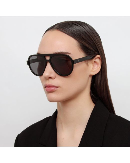 The Attico Black Jurgen Aviator Sunglasses