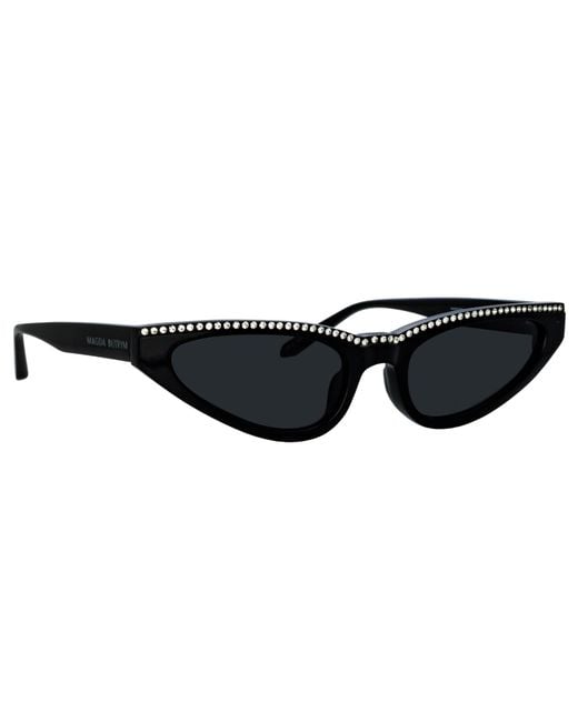 Magda Butrym Black Slim Cat Eye Sunglasses