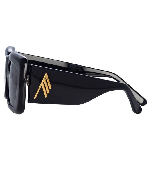 The Attico Yellow Marfa Rectangular Sunglasses