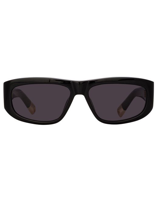 Linda Farrow Black Pilota D-frame Sunglasses