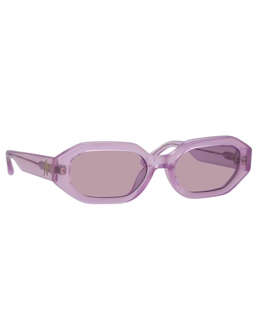 Linda Farrow Purple The Attico Irene Angular Sunglasses