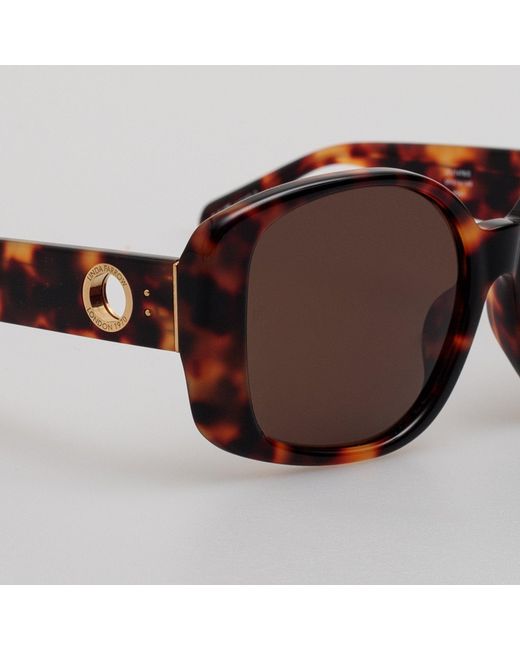 Linda Farrow Brown Venus Oversized Sunglasses